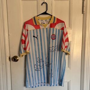 Puma Kids Blue and Red Striped Jersey